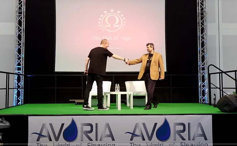 Philgood with Golden Greek and Imeothanasis at Stuttgart vape event, April 2016