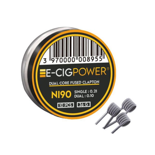 E-Cig Power Ni90 Dual Core Fused Clapton 10 Coils