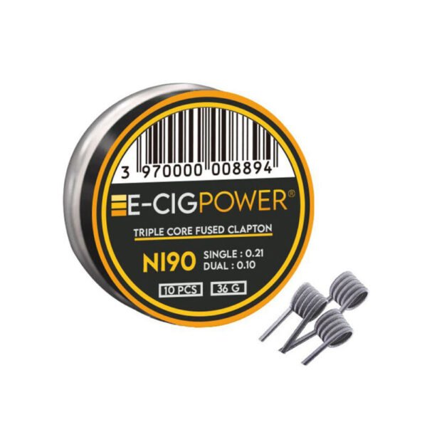 E-Cig Power Ni90 Triple Core Fused Clapton 10 Coils