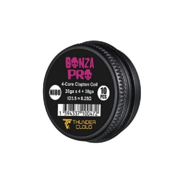 Coils Bonza Pro 4-Core Fused Clapton Ni80 0.25Ω (10pcs) - Thunder Cloud x Vaping Bogan