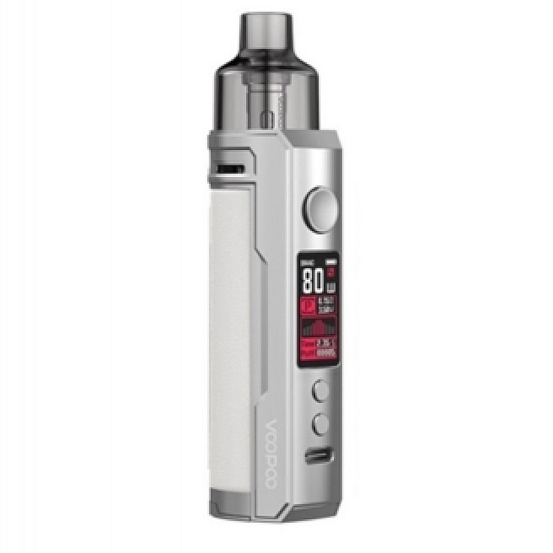 Drag X 80W 18650 Pod Kit by Voopoo - Silver Edition - Silver White