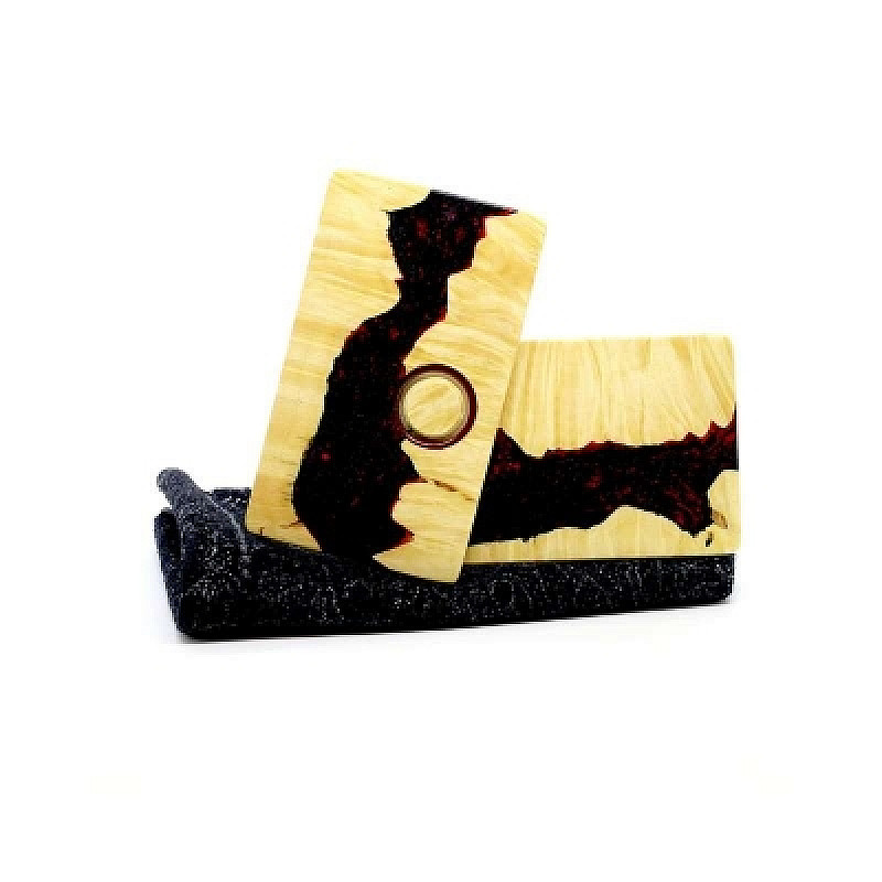 Dram Stabwood Billet Box Pannel by K-C Mods - Natural - Red Epoxy - 1