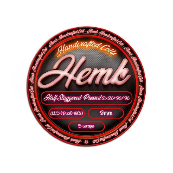 Premade Coils Half Staggered Standard Pressed 0.15 (Dual) Ni80 (2pcs) by Hemk Handcrafted Coils