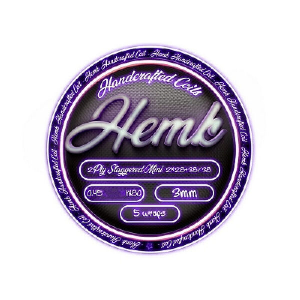 Premade Coils 2Ply Staggered Mini 0.45 Ni80 (2pcs) by Hemk Handcrafted Coils