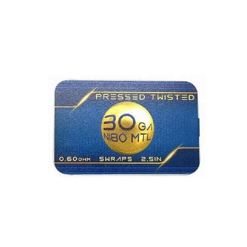 Premade Coils Pressed Twisted Ni80 (2x30ga) 0.6 ohm by Tesla Handcrafted Coils