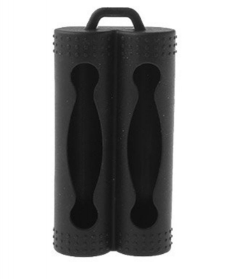 Διπλή θήκη σιλικόνης για μπαταρίες 18650 Black