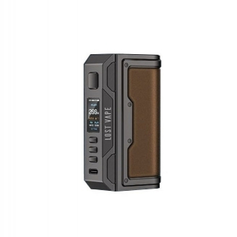 Thelema Quest 200W Box Mod by Lost Vape - Calf Leather Series - Gun Metal