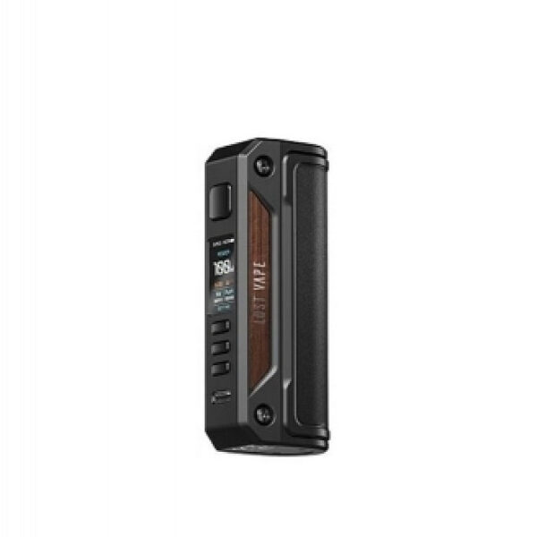 Thelema Solo 100W Box Mod by Lost Vape - Full Leather Series - Black Classic Black