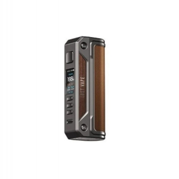 Thelema Solo 100W Box Mod by Lost Vape - Full Leather Series - Gun Metal Ochre Brown