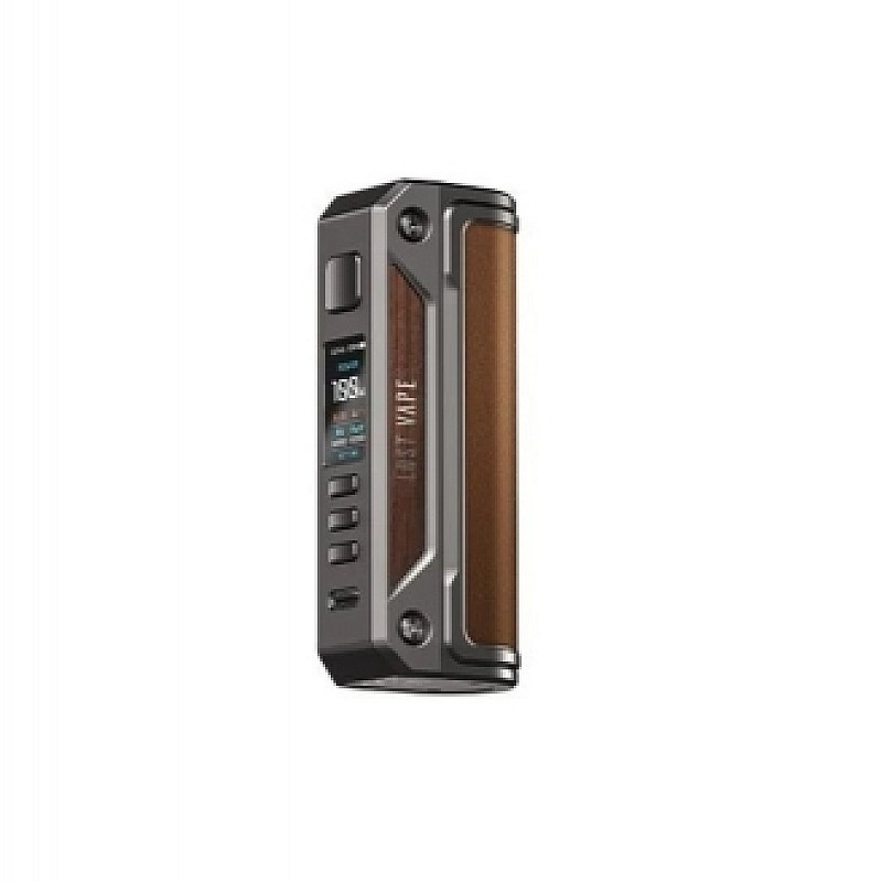 Thelema Solo 100W Box Mod by Lost Vape - Full Leather Series - Gun Metal Ochre Brown