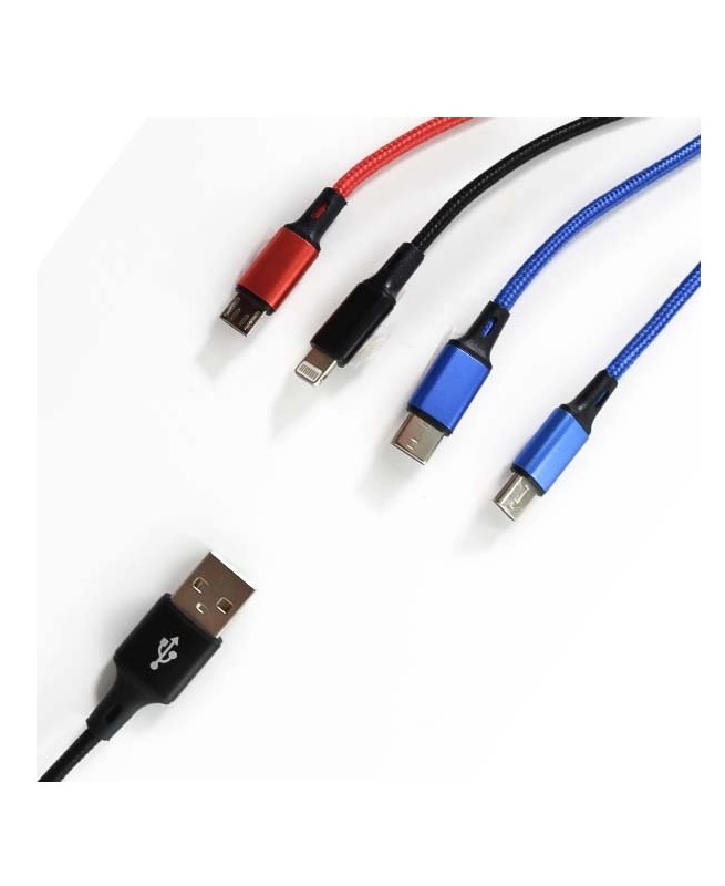 USB Cable 4 in 1 (Type-C / Micro Usb / Lightning)