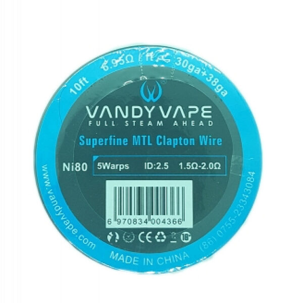 Σύρμα N80 / NI80 Superfine MTL Clapton Vandy Vape