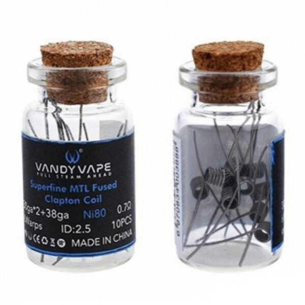 10τεμ. N80 / NI80 Superfine MTL Fused Clapton 0.7 Ohm Vandy Vape