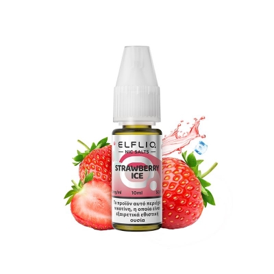Strawberry Ice ElfLiQ - Έ&tau;&omicron;&iota;&mu;&omicron; &Upsilon;&gamma;&rho;ό 10ml by ElfBar - Salt 20mg